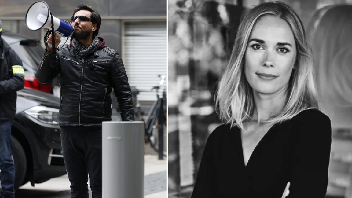 Salwan Momika till höger. Advokat Alice Cullberg till vänster. Foto: Fredrik Persson/TT/ Faksimil advokatfirman Två lejon