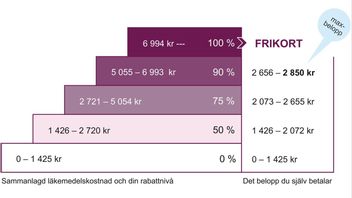 Högkostnadsskyddstrappan. Grafik: E-hälsomyndigheten