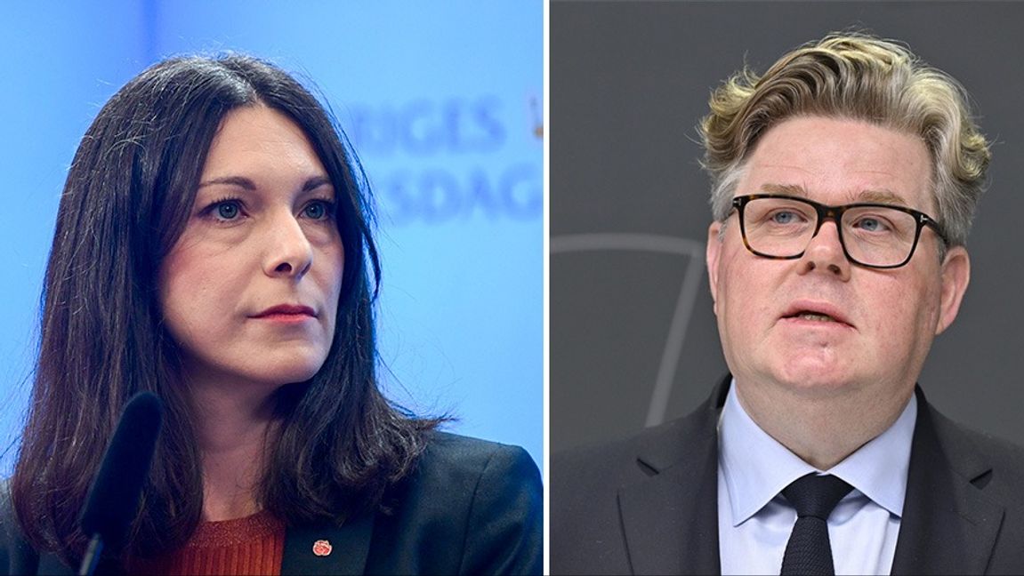 Teresa Carvalho (S) och Gunnar Strömmer (M). Foto: Jakob Åkersten Brodén/Henrik Montgomery/TT