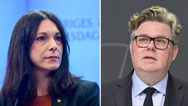 Teresa Carvalho (S) och Gunnar Strömmer (M). Foto: Jakob Åkersten Brodén/Henrik Montgomery/TT