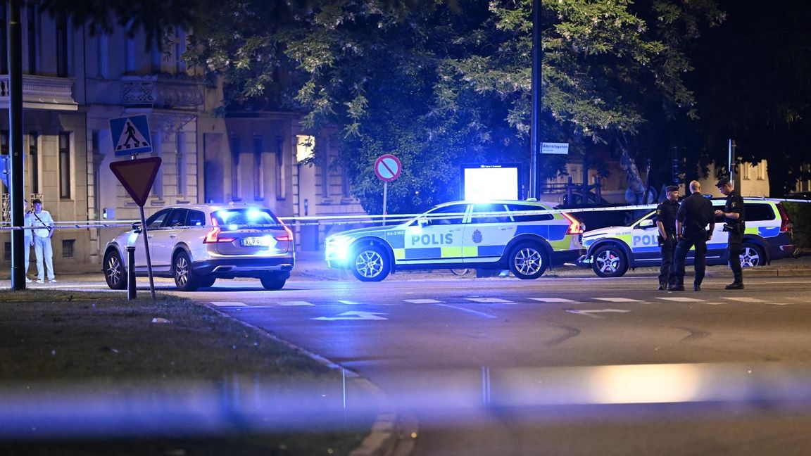 Polis på plats i Malmö. Foto: Johan Nilsson/TT