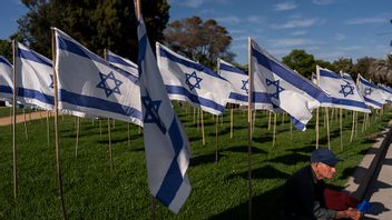 Israeliska flaggor i Beverly Hills, Kalifornien, till minne av offren i Hamas terrorattack den 7 oktober 2023. Foto: Jae C. Hong/AP/TT