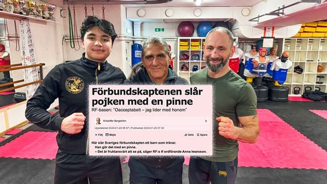 Jack Mörtsjö, Chago Rodriguez Segura och Paolo Roberto på taekwondoklubben på Södermalm. Bild: Pelle Zackrisson/Bulletin/Faksimil aftonbladet.se