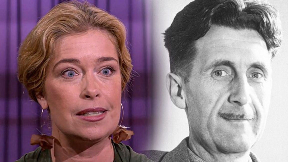 Annika Strandhäll refererade till George Orwell när hon försvarade Socialdemokraterna mot anklagelser om antisemitism. Foto: SVT/AP