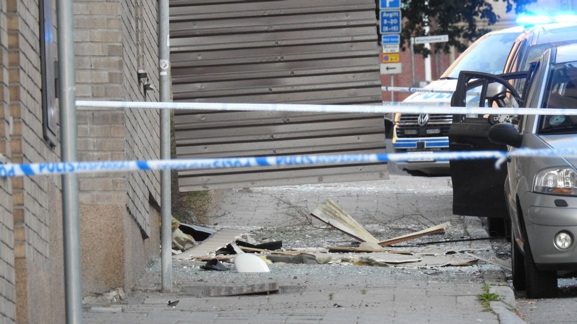 En kraftig explosion har skett i ett flerfamilsjhus i centrala Norrköping. Foto: Pontus Stenberg//TT