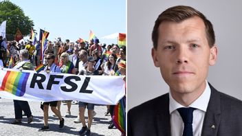 RFSL på plats i Almedalen. Riksdagsledamot Johan Hultberg (M), ledamot i socialutskottet. Foto: Anders Wiklund/ TT/Henrik Montgomery/TT