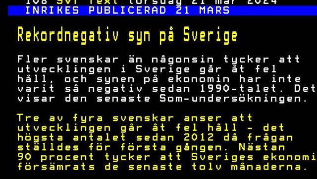 SVT frossar i folks missnöje men verkar inte vilja se den stora bilden. Foto: Text-tv 