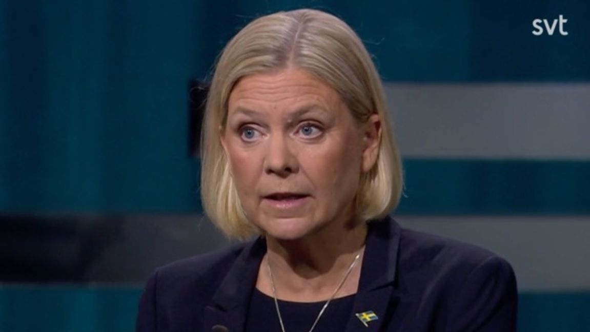 Magdalena Andersson i Agenda. Foto: SVT.