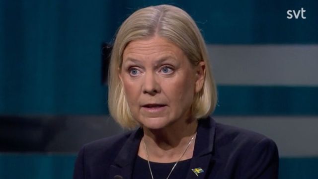 Magdalena Andersson i Agenda. Foto: SVT.
