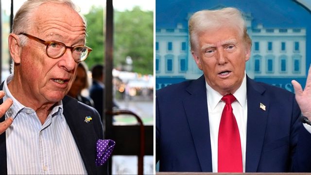 Gunnar Hökmark och Donald Trump. Foto: AP/Anders Wiklund/TT