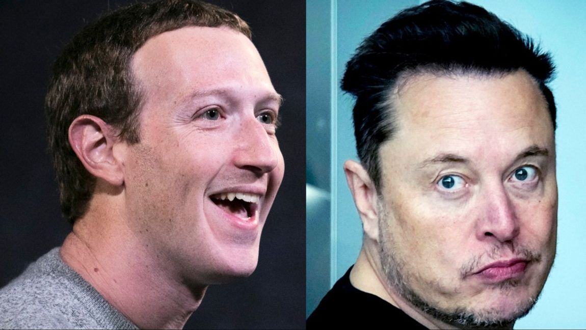 Elon Musk passeras av rivalen Zuckerberg. Foto: Mark Lennihan/Ebrahim Noroozi/AP/TT