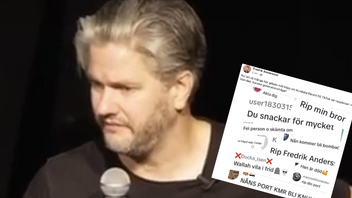 Flera personer har riktat dödshot mot komikern Fredrik Andersson efter ett ståupp-framträdande. Foto: Tiktok/Facebook
