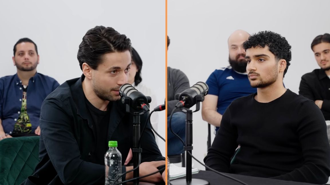 Nick Alinia diskuterar med en meningsmotståndare Skärmdump från Studio 3, Youtube