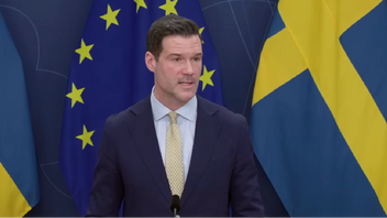 Migrationsminister Johan Forssell (M). Foto: Regeringskansliet/YouTube