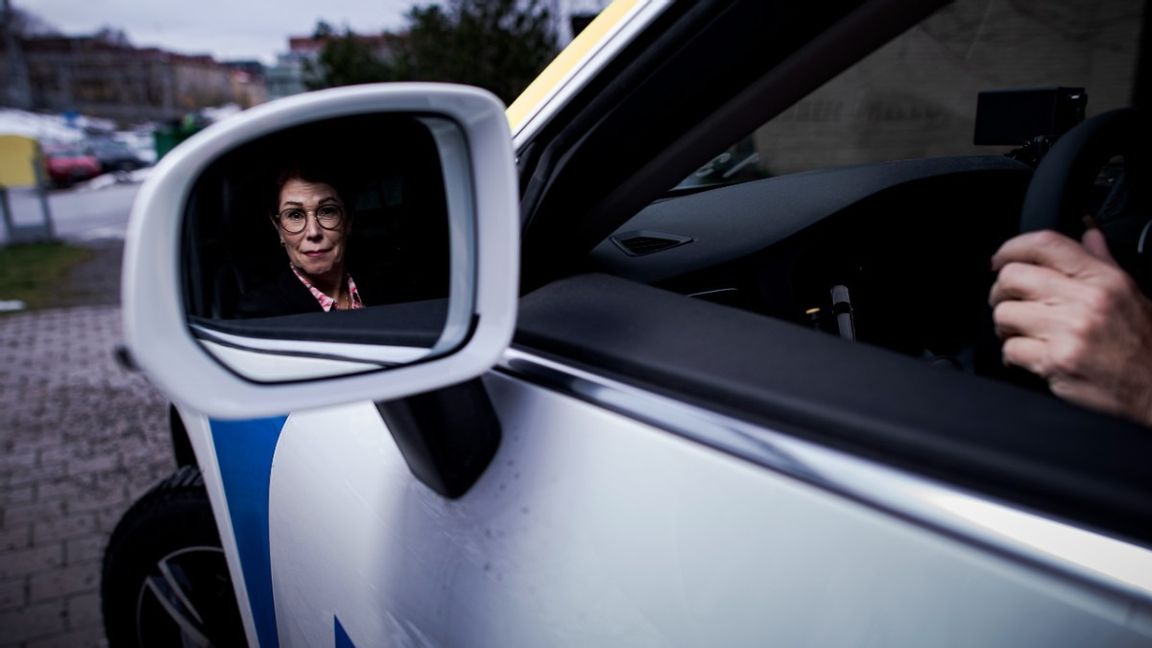 Polisförbundets nya ordförande Katharina von Sydow vid polisen i Solna. Foto: Tim Aro / TT