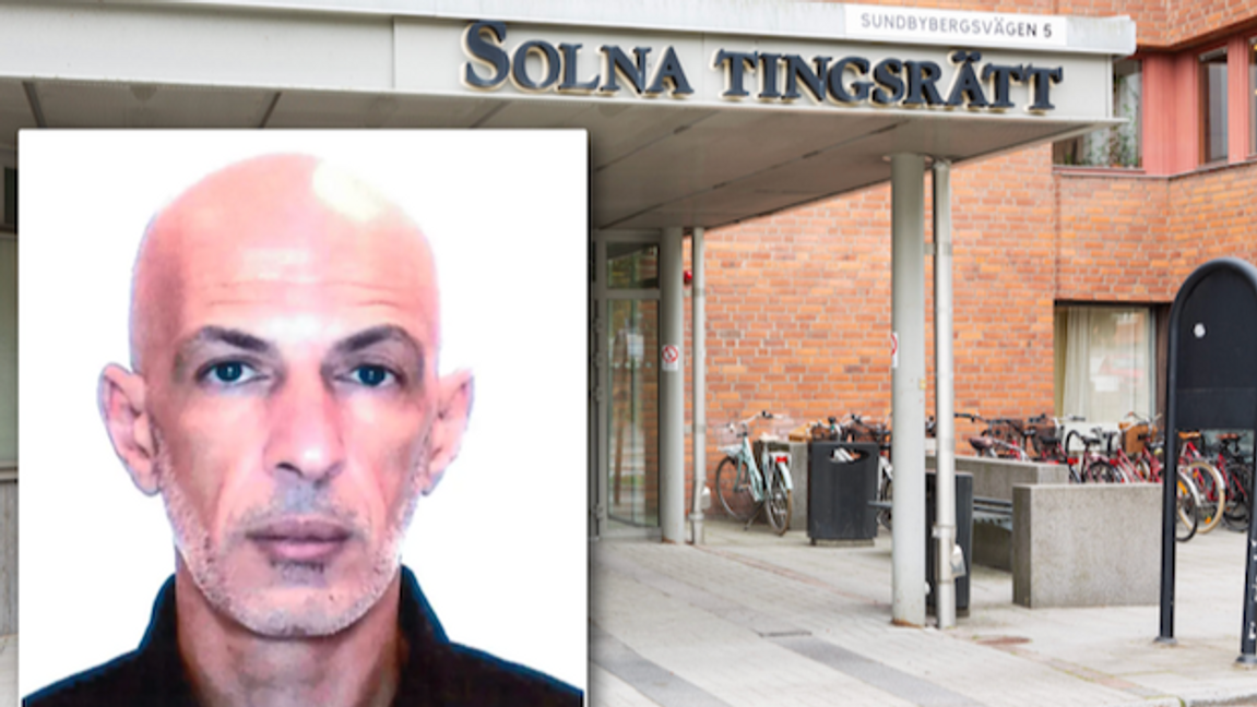 Mahmoud Sweidan, palestinier bosatt i Sverige, döms till livstids fängelse för grovt folkrättsbrott i Syrien. Foto: Polisen/Carl Johan Erikson/Solna tingsrätt