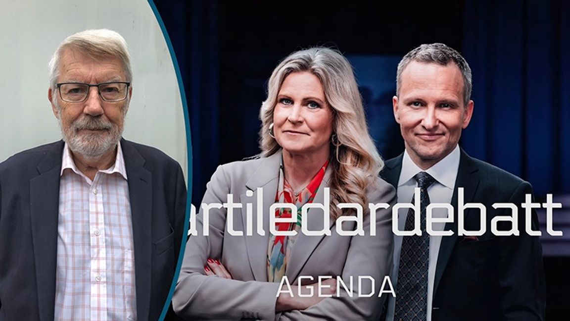 Programledarna Camilla Kvartoft och Anders Holmberg misslyckades med att hålla ordning i partledarklassen. Foto: Skärmavbild SVT Play