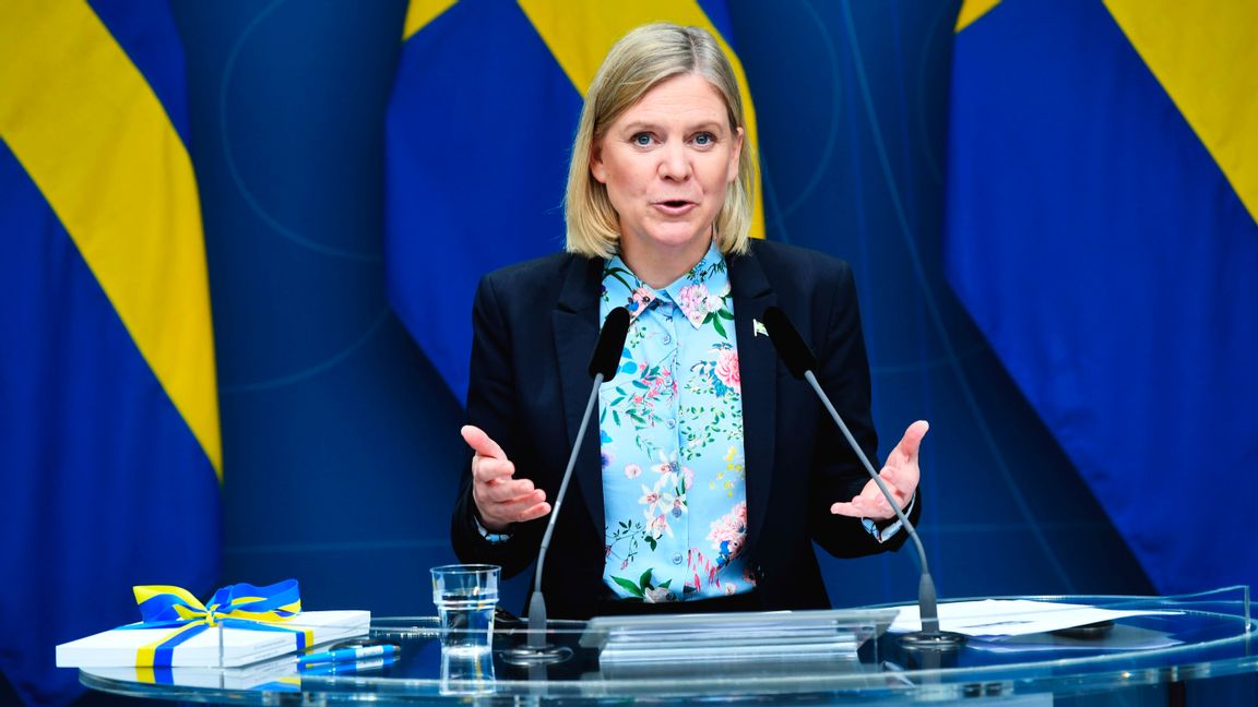 Finansminister Magdalena Andersson (S) presenterar vårbudgeten i dag. Foto: Fredrik Sandberg/TT