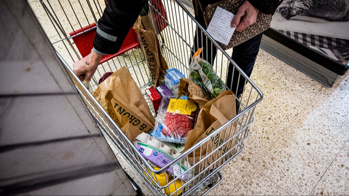 Kundvagn med matvaror i livsmedelsbutik. Arkivbild.  Tim Aro/SvD/TT