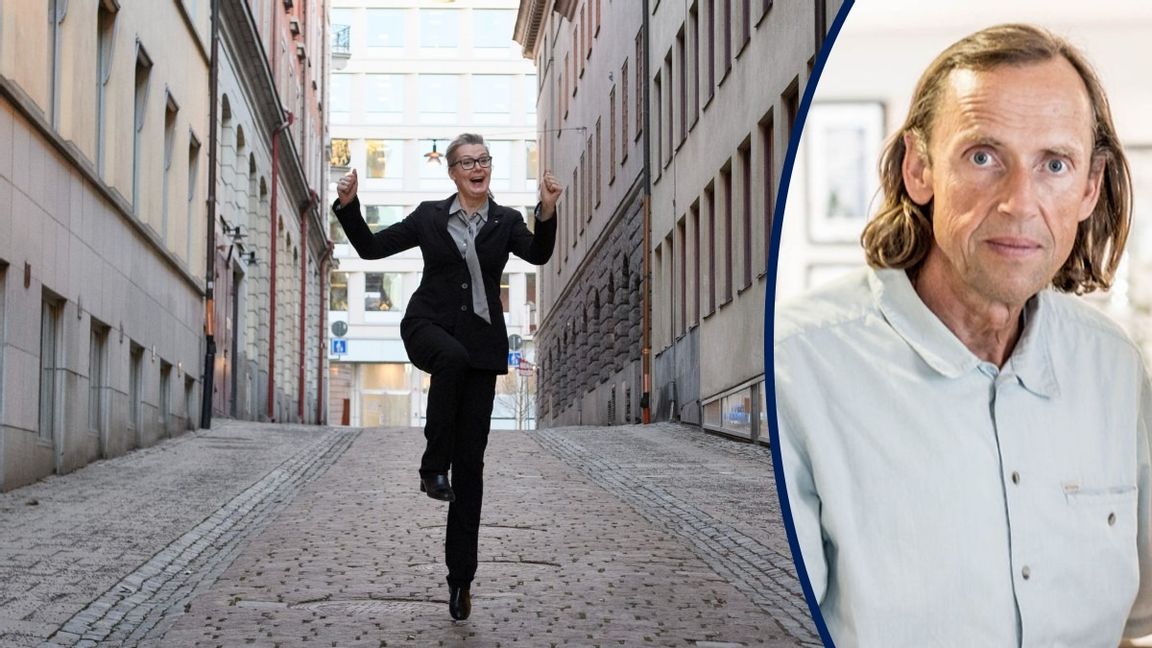 Så här glad blir skolminister Lina Axelsson Kihlblom (S) vid tanken på allsidig social sammansättning i skolan. Foto: Jessica Gow/TT
