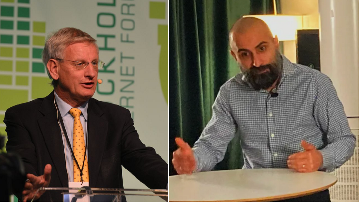 Hanif Bali höll inte tillbaka på kritiken mot Carl Bildt i P1 Morgon. Foto: Bengt Oberger/CC BY-SA 3.0 via Wikimedia Commons/Oliver Dagnå/Bulletin