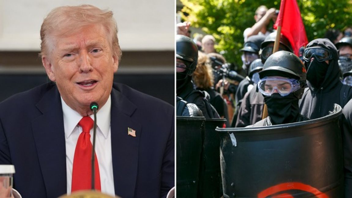 Donald Trump är besluten om att få bort Antifa. Foto: AP