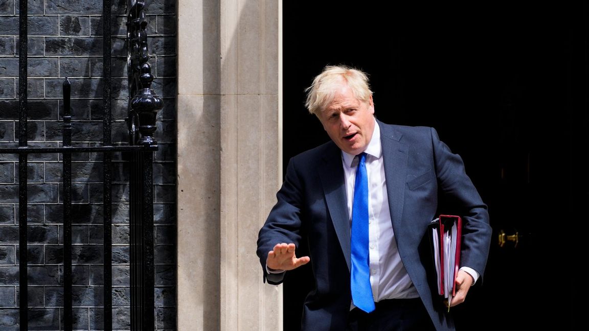 Brittiske premiärministern Boris Johnson under onsdagen. Foto: Frank Augstein/AP/TT 