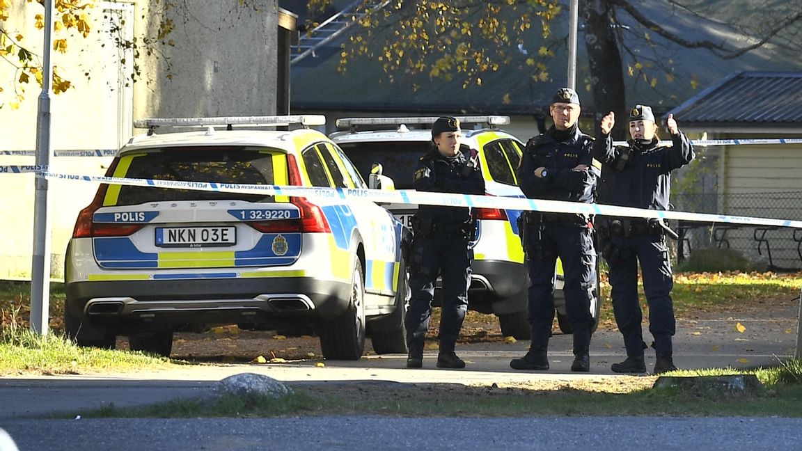 Skottlossningen inträffade på söndagsförmiddagen vid pendeltågsstationen i Jordbro. Foto: Claudio Bresciani/TT.