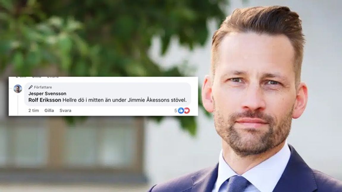 Jesper Svensson sågar Simona Mohamsson. Foto: Liberalerna/Facebook