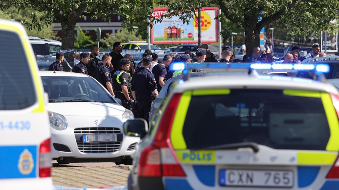 Skottlossning i Hjällbo, Göteborg. Foto: TT.