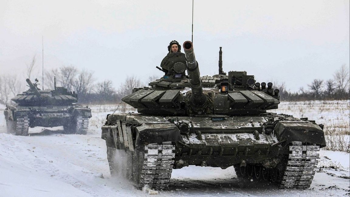 Ryska trupper vid den ukrainska gränsen. Foto: Russian Defense Ministry Press Service/AP/TT