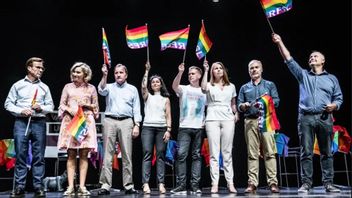 Det var då det. Stockholm Prides utfrågning av partiledarna 2018. Foto: Tomas Oneborg SvD/TT