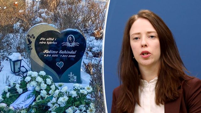 Tidigare jämställdhetsminister Åsa Lindhagen (MP) deltog i minnesceremonin för Fadime Sahindal. Foto: Isabelle Eriksson/Johan Jeppsson/TT