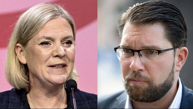 Magdalena Andersson (S) och Jimmie Åkesson (SD). Foto: TT Nyhetsbyrån