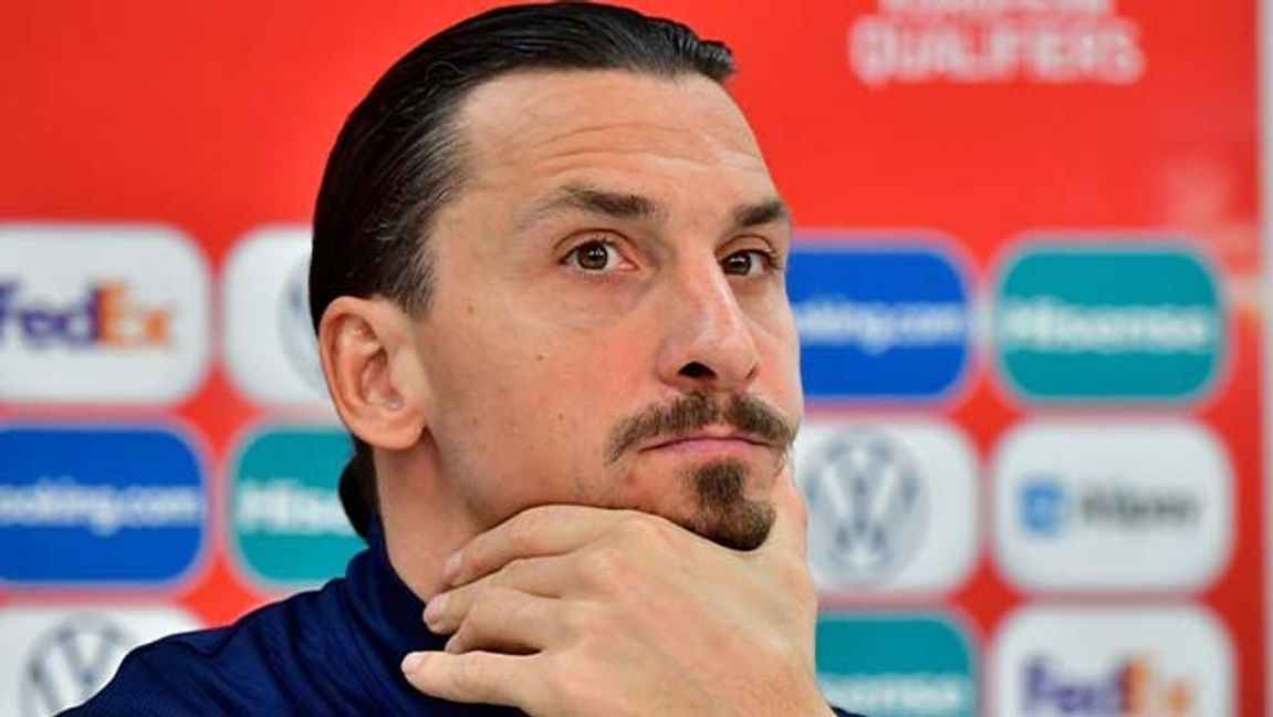 Zlatan var inte nöjd efter förlusten mot Georgien. Foto: Jonas Ekströmer/TT