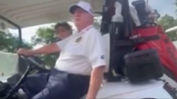 Donald Trump ute på golfbanan. Foto: X