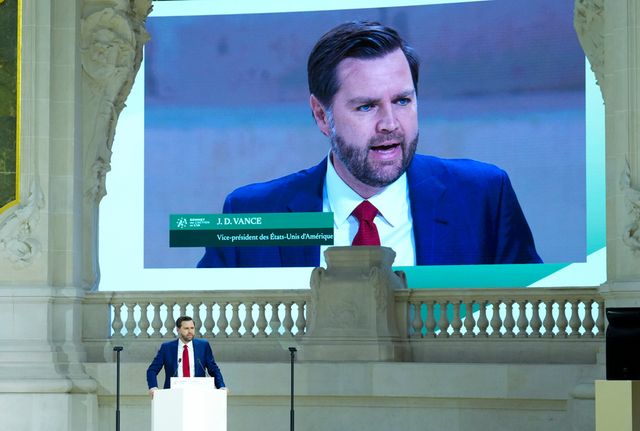 USA:s vicepresident JD Vance i Paris tidigare i veckan. Sean Kilpatrick/AP/TT