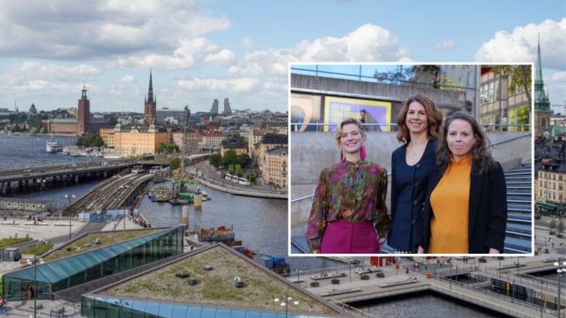 Cindy Falquet Lindh (MP), Emilia Bjuggren (S) och Alexandra Mattsson (V). Foto: OleNeitzel, CC BY 4.0 / Rödgröna styret i Stockholms stad