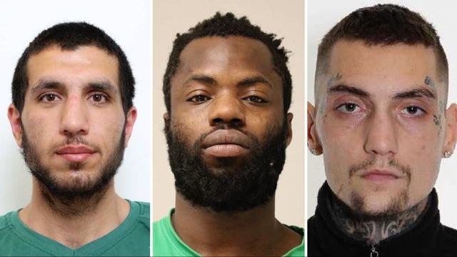 Özgür Aksari, Sekou Dosso och Ali Rasak är samtliga tidigare dömda. Foto: Polisen