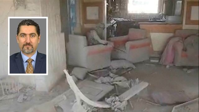 En av de sista bilderna på Yahja Sinwar i livet, taget av en israelisk drönare. FOTO: AP / TT