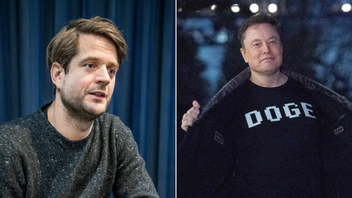 Klarnas VD Sebastian Siemiatkowsi (t.v) och techmiljardären Elon Musk (t.h). Foto: Lars Pehrson/Jose Luis Magana/SvD/AP/TT