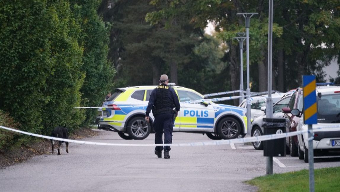 På lördagmorgonen hördes skottlossning i Växjö och polisen anträffade en allvarligt skadad person. Foto: Carl Carlert/TT