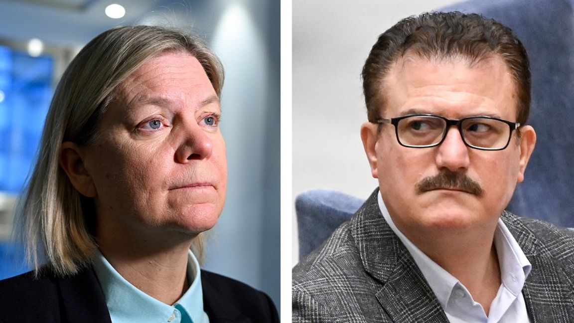 Magdalena Andersson hävdar sig leda ett parti fritt från terrorromantik. Foto: Anders Wiklund, Jessica Gow/TT 