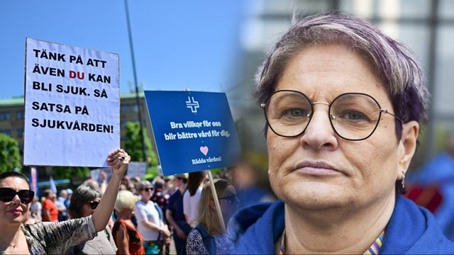 Sineva Ribeiro, ordförande för Vårdförbundet, tycker att det är ”ganska tungt” just nu. Foto: Björn Larsson Rosvall/Caisa Rasmussen/TT