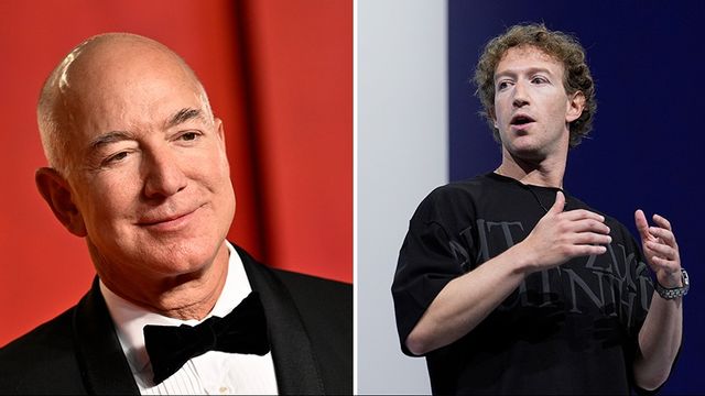 Amazons grundare Jeff Bezos och Metas vd Mark Zuckerberg har nyligen träffat Donald Trump. Foto: Evan Agostini/Godofredo A. Vásquez/AP/TT