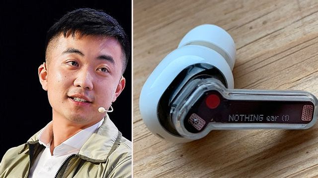 Carl Pei och en av Nothings hörlurar. Bild: TechCrunch/CC BY 2.0/Premeditated/CC BY-SA 4.0