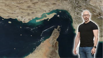 Hormuzsundet är som ett långfinger mot Trump. Foto: MODIS Land Rapid Response Team, NASA GSFC, Public Domain, via Wikimedia Commons