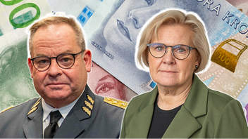 Överbefälhavare Michael Claesson och rikspolischef Petra Lundh tillhör de högst avlönade myndighetscheferna i Sverige. Foto: Niklas Emmoth via Getty Images/Polismyndigheten/Wikimedia Commons