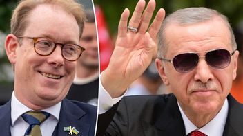 Turkiets president Recep Tayyip Erdogan skickade in Sveriges Natoansökan till parlamentet på måndagen. Till vänster Sveriges utrikesminister Tobias Billström (M) som snart kan få anledning att jubla. Arkivbilder. Bilden är ett montage. Foto: Nedim Enginsoy/Heiko Junge