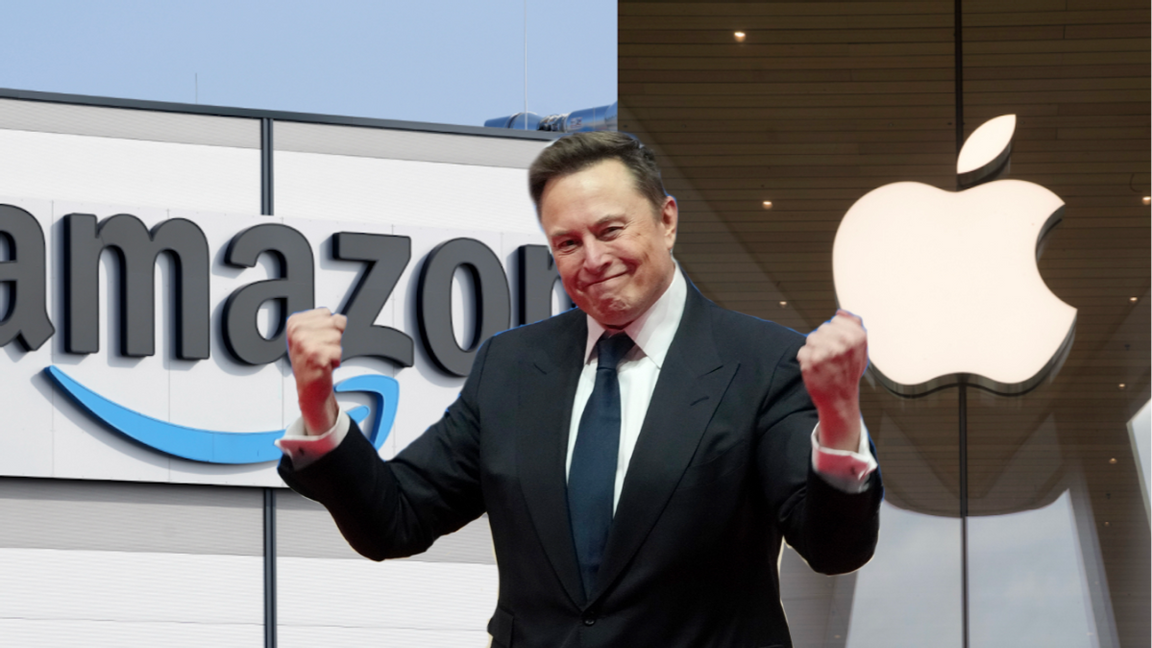 Amazon och Apple återupptar sina affärer med Tesla-ägaren Elon Musk. Foto: Michael Sohn/Matt Rourke/Mary Altaffer/AP/TT
